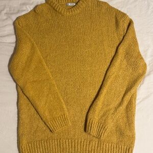Zara Men's Golden Crewneck Sweater